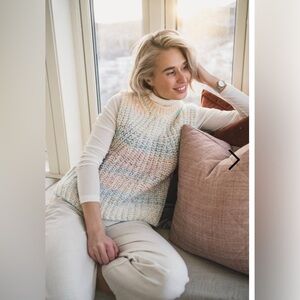 Second Female Size L Elsa Knitted Vest in Brunnera Blue